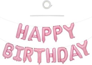 TONIFUL Light Pink Happy Birthday Balloons