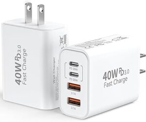 USB C Wall Fast Charger Block, 40W 4-Port Type C