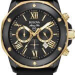 Bulova Men's Marine Star Series A Black and Rose