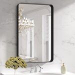 LOAAO Black Metal Framed Bathroom Mirror for