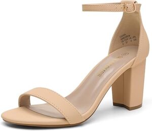 DREAM PAIRS Women's Chunk Low Heel Pump