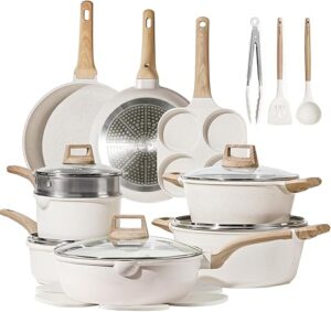 CAROTE 21Pcs Pots and Pans Set, Nonstick Cookware