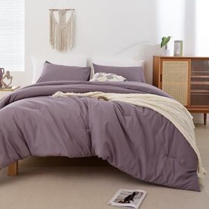 ROSGONIA Dusty Purple Comforter Set Queen, 3pcs