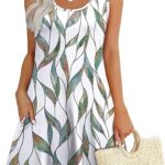 WEESO Womens Summer Dresses Loose U Neck
