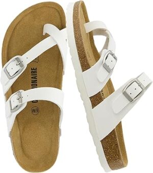 CUSHIONAIRE Women's Luna Cork Footbed Sandal With