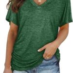 WIHOLL Womens Short Sleeve V Neck Dolman Tops