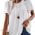 Womens Summer Tops Crewneck Short Sleeve Shirts