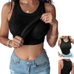CHICME Women Built-in Bra Tank Tops Sleeveless