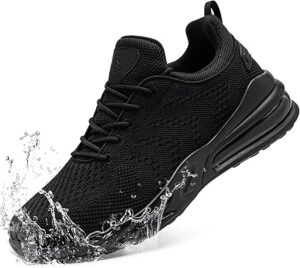 LARNMERN Mens Non Slip Work Shoes Slip On Water