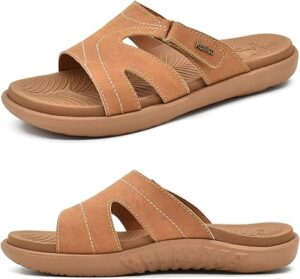 KuaiLu Womens Fashion Orthotic Slides Ladies