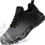 LARNMERN Mens Non Slip Work Shoes Slip On Water