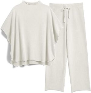 Women's Two Piece Outfits 3/4 Batwing Sleeve