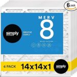 Simply 14x14x1 Air Filter, MERV 8, MPR 600, 6