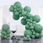 PartyWoo Dusty Green Balloons 100 pcs Different