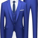 WULFUL Men’s Slim Fit Suit One Button 3-Piece