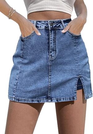 luvamia Skorts Skirts for Women Denim Mini Skirt