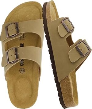 CUSHIONAIRE Lane Cork Footbed Sandals for Women –