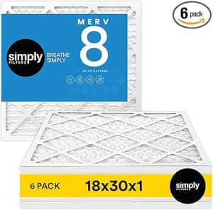 Simply 18x30x1 Air Filter, Merv 8, MPR 600, 6