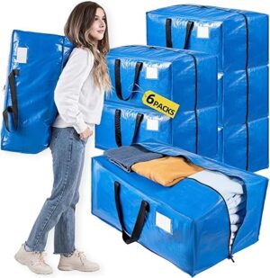 Blue 6 Packs Extra Large Moving Bags with