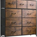 WLIVE 9-Drawer Dresser, Fabric Storage Tower for