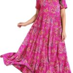 YESNO Women Casual Loose Bohemian Floral Dress
