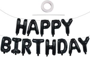 TONIFUL Black Happy Birthday Balloons Banner 16