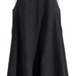 YESNO Women Casual Loose Long Bib Pants Wide Leg