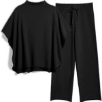 Women's Two Piece Outfits 3/4 Batwing Sleeve