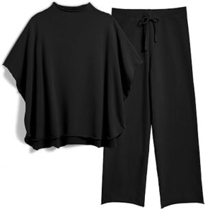 Women's Two Piece Outfits 3/4 Batwing Sleeve