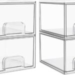 Vtopmart 4 Pack Clear Stackable Storage Drawers,