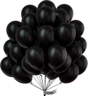 PartyWoo Black Balloons 50 pcs 12 Inch Matte