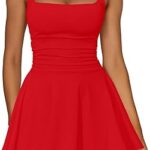 Kaximil Women's Square Neck Ruffle Hem Mini Dress