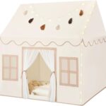 Kids Play Tent Indoor: with Mat, Tassel Garland,