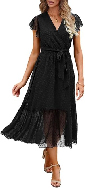 BTFBM Women Summer Bohemian Floral Casual Wrap V