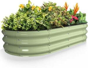 Kesfitt Raised Garden Bed Kit,Outdoor Galvanized