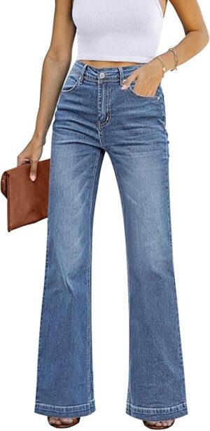 GRAPENT Womens Flare Jeans High Waisted Wide Leg