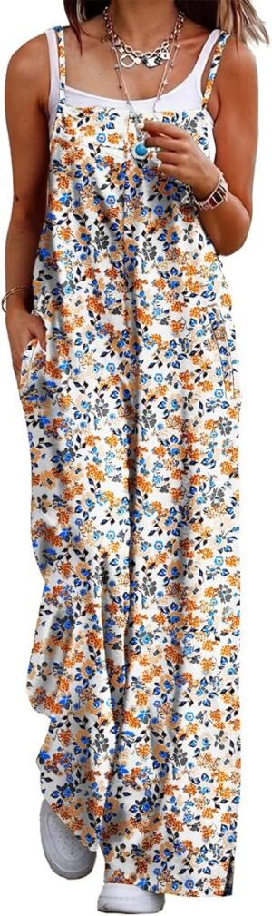 YESNO Women's Summer Boho Casual Jumpsuits Wide