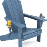 SERWALL Folding Adirondack Chair, HDPE Adirondack