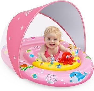 EZIGO Baby Pool Float with Canopy UPF50+ Sun