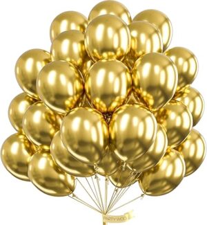 PartyWoo Metallic Gold Balloons 50 pcs 12 Inch