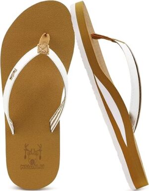 KuaiLu Womens Arch Support Flip Flops Comfortable