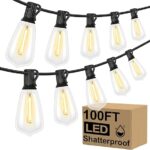 Brightever LED Outdoor String Lights 100FT Patio