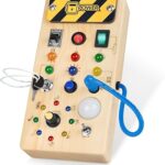 Montessori Wooden Busy Board with 8 LED Light