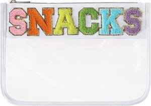 DYSHAYEN Chenille Letter Clear Zipper Pouch for