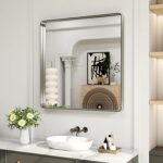 LOAAO 36X36 Inch Brushed Nickel Bathroom Mirror,