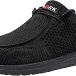 LARNMERN Slip On Steel Toe Shoes Men Lightweight