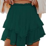 Flowy Shorts for Women Casual Boho Ruffle Tiered