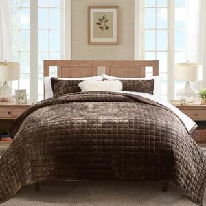 RECYCO Luxury Velvet Quilt Set King Size Bedding