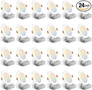 Amico 24 Pack 6 Inch 5CCT Ultra-Thin LED Recessed