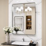LOAAO 24X36 Inch Brushed Nickel Bathroom Mirror,